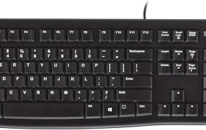Logitech K120 Wired Keyboard for Windows, Plug and Play, Full-Size, Spill-Resistant