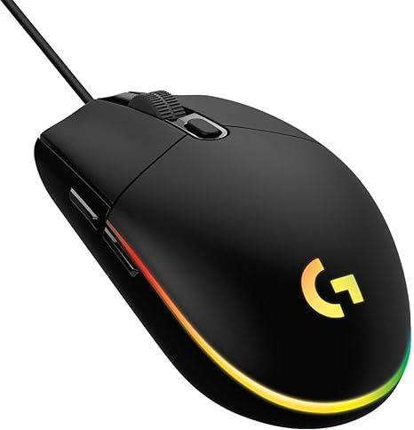 Logitech G203 Wired Gaming Mouse, 8,000 DPI, Rainbow Optical Effect LIGHTSYNC RGB