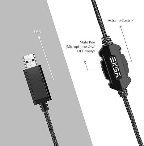 EKSA E1000 USB Gaming Headset for PC, Computer Headphones with Microphone/Mic Noise Cancelling - Image 2